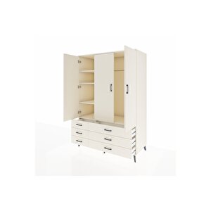 Kronos Dolap 5 Raflı 6 Çekmeceli Tek Askılı 132x59x195 Aytaşı-aytaşı/aytaşı