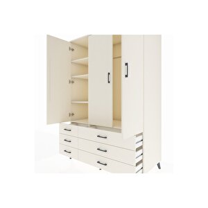 Kronos Dolap 5 Raflı 6 Çekmeceli Tek Askılı 132x59x195 Aytaşı-aytaşı/aytaşı