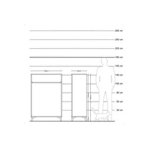 Hyperion Dolap Tek Askılı 88x44x134 Çam-çam