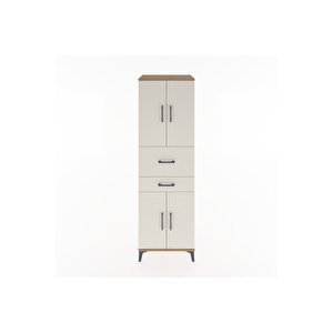 Hyperion Dolap 4 Raflı 2 Çekmeceli 4 Kapaklı 60x44x195 Çam-aytaşı