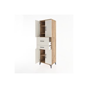 Hyperion Dolap 4 Raflı 2 Çekmeceli 4 Kapaklı 60x44x195 Çam-aytaşı