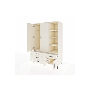 Kronos Dolap 5 Raflı 4 Çekmeceli Tek Askılı 132x59x195 Aytaşı-aytaşı/aytaşı