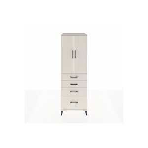 Kronos Dolap 2 Raflı 4 Çekmeceli 2 Kapaklı 60x59x182 Aytaşı-aytaşı
