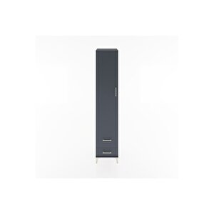 Hyperion Dolap 3 Raflı 2 Çekmeceli Tek Askılı 44x44x221 Antrasit-antrasit