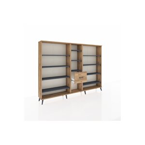 Arges Dolap 11 Raflı 3 Çekmeceli  220x30x163 Çam-antrasit/çam