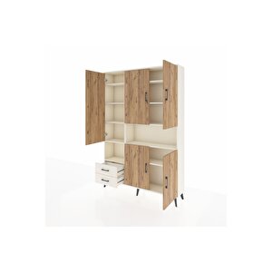 Arges Dolap 10 Raflı 2 Çekmeceli 5 Kapaklı 132x30x195 Aytaşı-çam/aytaşı