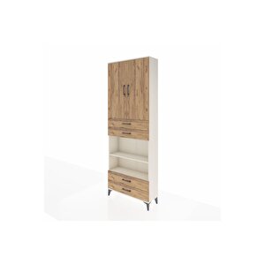Arges Dolap 5 Raflı 4 Çekmeceli 2 Kapaklı 88x30x243 Aytaşı-çam