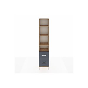 Arges Dolap 4 Raflı 2 Çekmeceli 44x30x221 Çam-antrasit