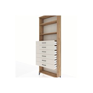 Arges Dolap 3 Raflı 6 Çekmeceli 88x30x243 Çam-aytaşı