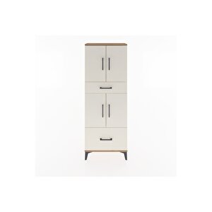 Arges Dolap 4 Raflı 2 Çekmeceli 4 Kapaklı 60x30x163 Çam-aytaşı
