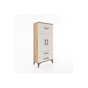 Hyperion Dolap 2 Raflı 3 Çekmeceli 2 Kapaklı 60x44x134 Çam-aytaşı