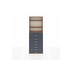 Arges Dolap 3 Raflı 7 Çekmeceli 88x30x243 Çam-antrasit