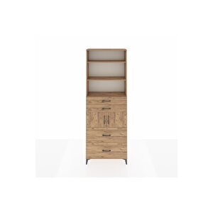 Arges Dolap 4 Raflı 4 Çekmeceli 2 Kapaklı 88x30x243 Çam-çam