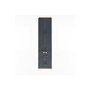 Arges Dolap 5 Raflı 3 Çekmeceli 4 Kapaklı 60x30x243 Çam-antrasit