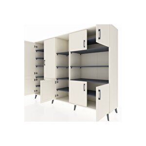 Hyperion Dolap 14 Raflı 9 Kapaklı 220x44x163 Aytaşı-aytaşı/antrasit