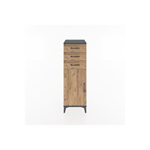 Hyperion Dolap 3 Çekmeceli Tek Kapaklı 44x44x134 Antrasit-çam