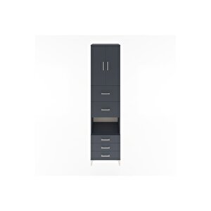 Hyperion Dolap 3 Raflı 5 Çekmeceli 2 Kapaklı 60x44x243 Antrasit-antrasit
