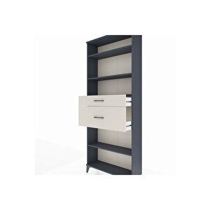 Arges Dolap 4 Raflı 2 Çekmeceli 88x30x221 Antrasit-aytaşı