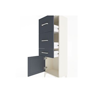 Arges Dolap 3 Çekmeceli Tek Kapaklı 44x30x134 Aytaşı-antrasit