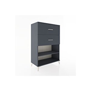 Hyperion Dolap Tek Raflı 2 Çekmeceli 88x44x134 Antrasit-antrasit