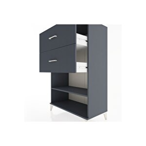 Hyperion Dolap Tek Raflı 2 Çekmeceli 88x44x134 Antrasit-antrasit