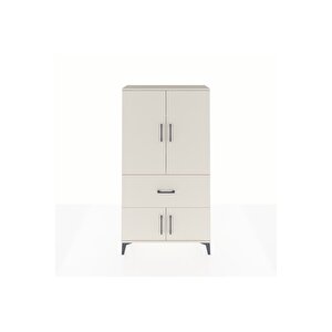 Arges Dolap 3 Raflı Tek Çekmeceli 4 Kapaklı 88x30x163 Aytaşı-aytaşı
