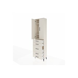 Arges Dolap 3 Raflı 5 Çekmeceli 2 Kapaklı 60x30x221 Aytaşı-aytaşı