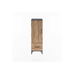 Arges Dolap Tek Raflı Tek Çekmeceli Tek Askılı 44x30x134 Antrasit-çam