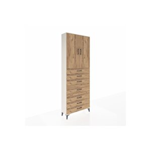 Arges Dolap 3 Raflı 7 Çekmeceli 2 Kapaklı 88x30x243 Aytaşı-çam
