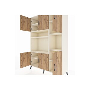 Hyperion Dolap 9 Raflı 6 Kapaklı 132x44x195 Aytaşı-çam/aytaşı
