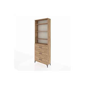 Arges Dolap 4 Raflı 3 Çekmeceli 88x30x243 Çam-çam