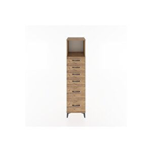 Hyperion Dolap Tek Raflı 6 Çekmeceli 44x44x182 Çam-çam