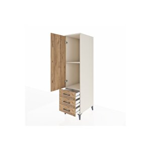 Kronos Dolap 2 Raflı 3 Çekmeceli Tek Kapaklı 44x59x182 Aytaşı-çam