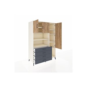 Kronos Dolap 8 Raflı 4 Çekmeceli 3 Kapaklı 132x59x195 Aytaşı-çam/antrasit