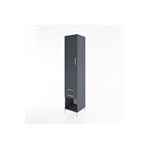Hyperion Dolap 2 Raflı 2 Çekmeceli Tek Askılı 44x44x221 Antrasit-antrasit