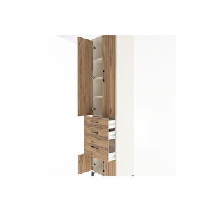 Hyperion Dolap 4 Raflı 3 Çekmeceli 4 Kapaklı 60x44x243 Aytaşı-çam
