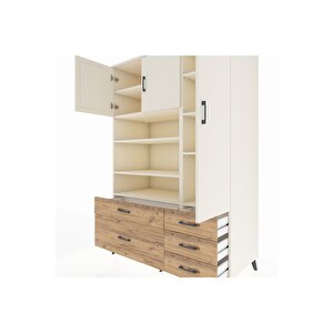 Kronos Dolap 9 Raflı 5 Çekmeceli 3 Kapaklı 132x59x195 Aytaşı-aytaşı/çam