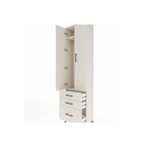 Arges Dolap 2 Raflı 3 Çekmeceli Tek Askılı 60x30x221 Aytaşı-aytaşı