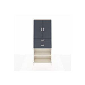 Arges Dolap 4 Raflı 2 Çekmeceli 2 Kapaklı 88x30x221 Aytaşı-antrasit