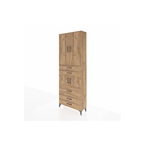 Arges Dolap 4 Raflı 5 Çekmeceli 4 Kapaklı 88x30x243 Çam-çam