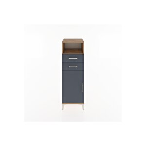 Hyperion Dolap 2 Raflı 2 Çekmeceli Tek Kapaklı 44x44x134 Çam-antrasit