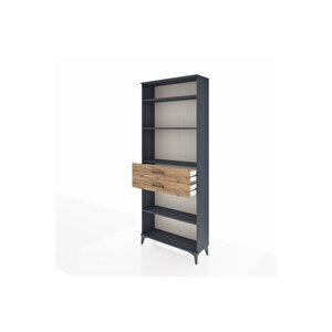 Arges Dolap 4 Raflı 2 Çekmeceli 88x30x221 Antrasit-çam