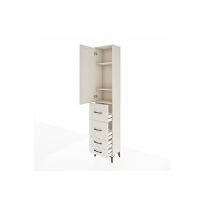 Arges Dolap 3 Raflı 4 Çekmeceli Tek Kapaklı 44x30x221 Aytaşı-aytaşı