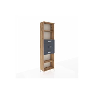Arges Dolap 3 Raflı 3 Çekmeceli 60x30x221 Çam-antrasit