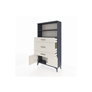 Arges Dolap 2 Raflı 3 Çekmeceli 2 Kapaklı 88x30x163 Antrasit-aytaşı