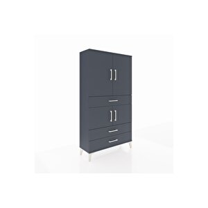 Arges Dolap 3 Raflı 3 Çekmeceli 4 Kapaklı 88x30x163 Antrasit-antrasit