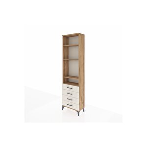 Arges Dolap 4 Raflı 4 Çekmeceli 60x30x221 Çam-aytaşı