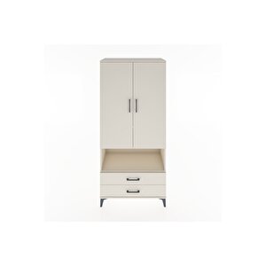 Hyperion Dolap 3 Raflı 2 Çekmeceli Tek Askılı 88x44x195 Aytaşı-aytaşı