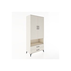 Hyperion Dolap 3 Raflı 2 Çekmeceli Tek Askılı 88x44x195 Aytaşı-aytaşı