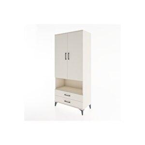 Hyperion Dolap 3 Raflı 2 Çekmeceli Tek Askılı 88x44x195 Aytaşı-aytaşı